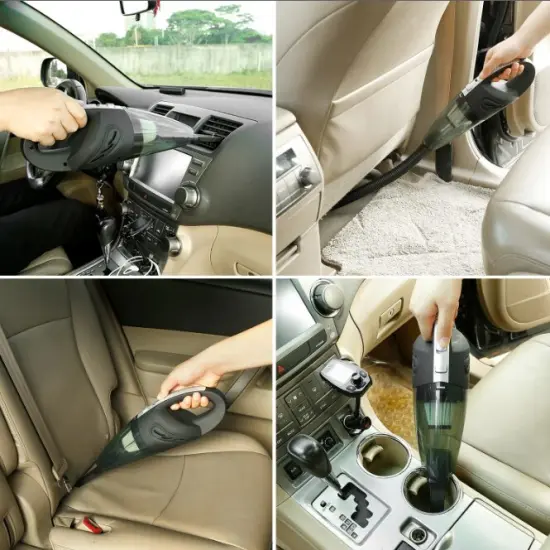 Car Vacuum Cleaner - Cordless Handheld with 4800PA Suction- Wet and Dry Use with 3 Accessories and Filter {4}