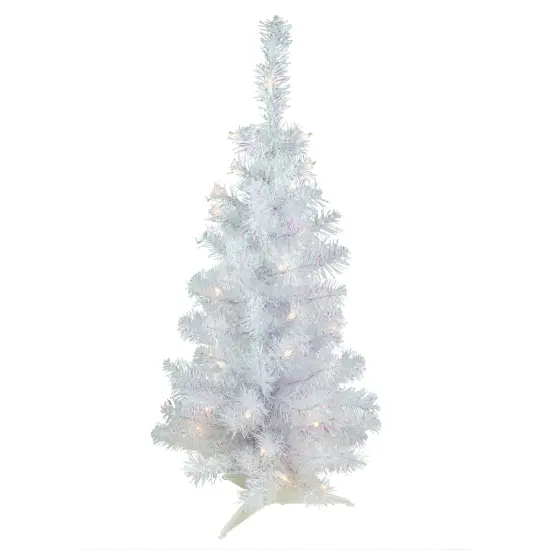 Northlight Pre-Lit Medium Rockport White Pine Artificial Christmas Tree - 3' - Clear Lights {3}