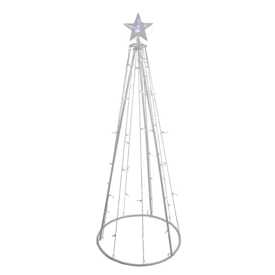Northlight LED Lighted Cone Tree Outdoor Christmas Decoration - 5' - Pure White {3}