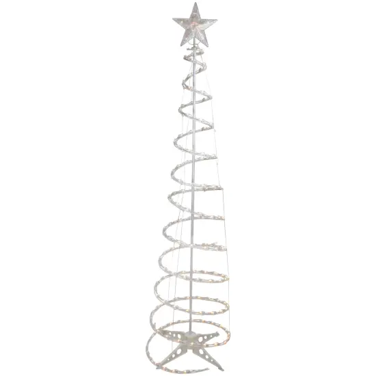 Northlight 6' Pre-Lit Spiral Christmas Tree - Clear Lights White {3}