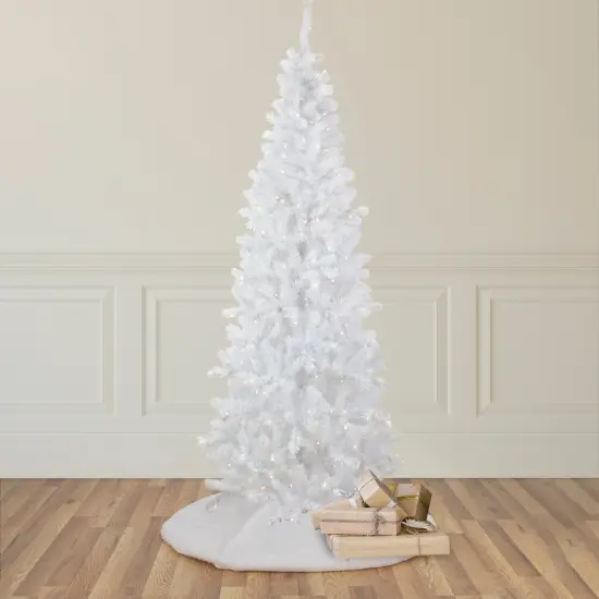 Northlight Pre-Lit Pencil White Georgian Pine Artificial Christmas Tree - 7.5' - Warm White LED Lights {3}