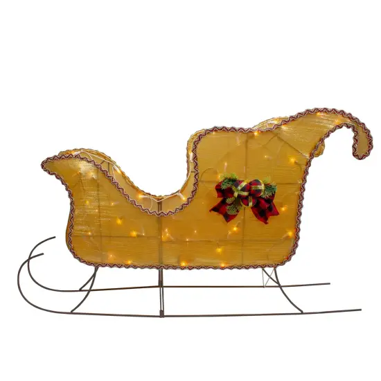 Northlight Lighted Shiny Sleigh Outdoor Christmas Decoration - 36" - Gold - Clear Lights {1}