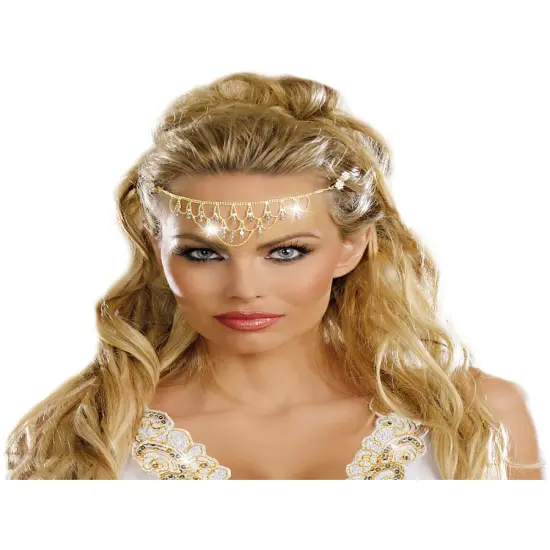 Adults Golden Rhinestone Goddess Royal Princess Headpiece Costume Accessory {1}