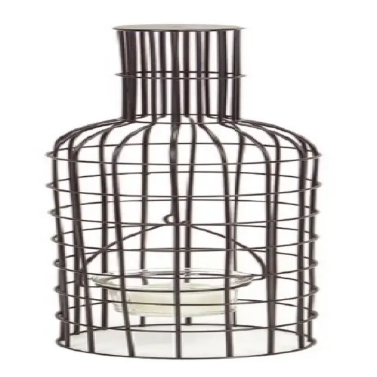 Melrose 15.75" Elegant Black Wine Bottle Shaped Tea Light Candle Holder {1}