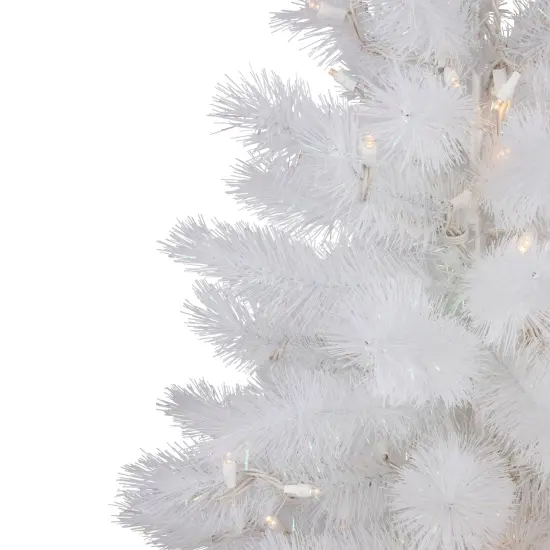 Northlight Pre-Lit White Alaskan Pine Artificial Christmas Tree - 3' - Warm White LED Lights {7}