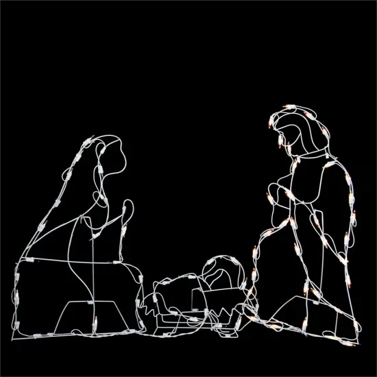 Northlight 25.5" Holy Family Nativity Scene Lighted Outdoor Christmas Decor White {1}
