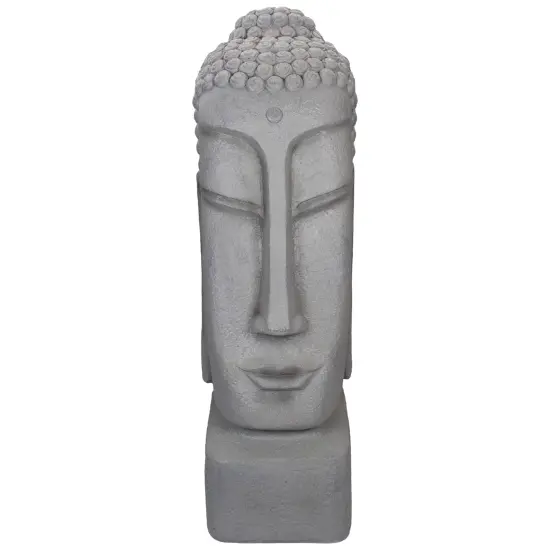 Northlight 23.25" Large Buddha Head Outdoor Garden Statue Gray {1}