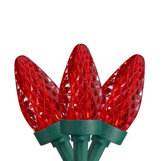 Northlight LED C7 Faceted Christmas Lights - Red - 21' Green Wire - 50ct {1}