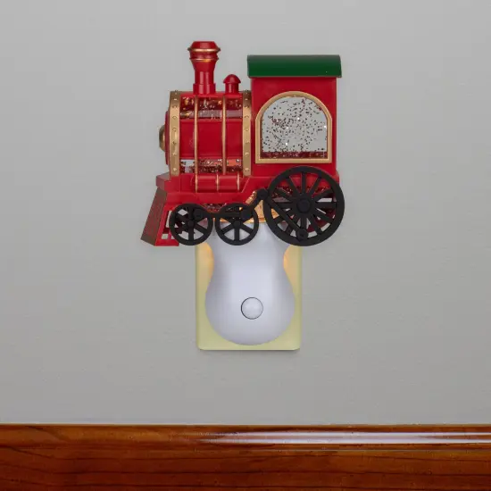 Roman Glittery Bubble Lamp Christmas Train Night Light - 6.5" Red {3}