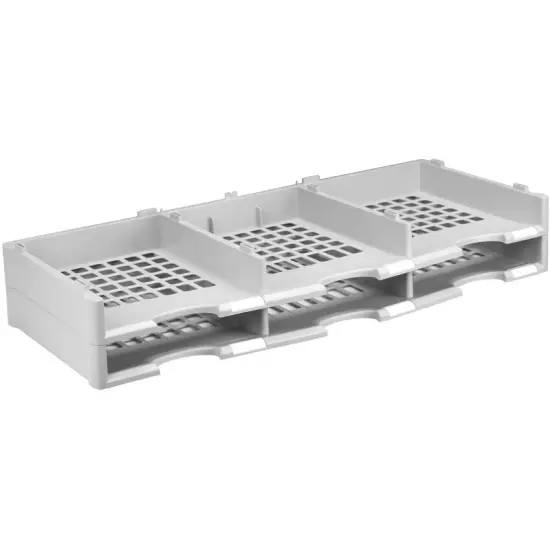 Storex 6-Compartment Literature Organizer Add-on Unit, Gray {1}
