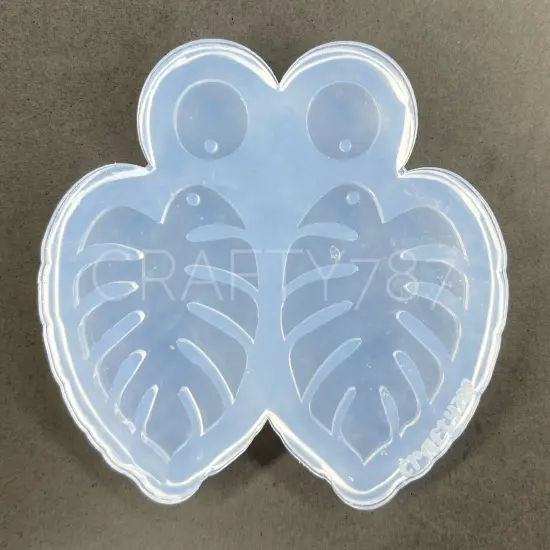 Monstera Dangle Set 1.6in Earring Silicone Mold {5}
