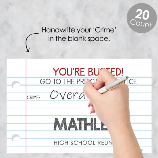 Big Dot of Happiness Class Reunion Detention Mug Shots - Class Reunion Photo Booth Props Party Mugshot Signs - 20 Count {3}