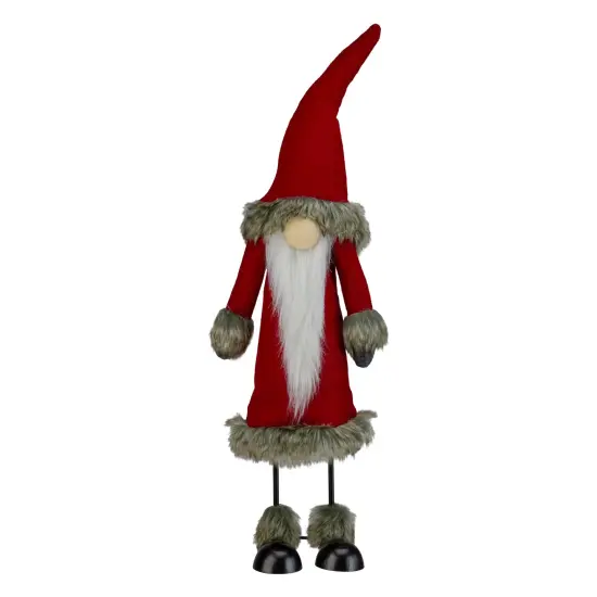 Northlight Standing Santa Gnome with Faux Fur Christmas Figurine - 17" - Red {1}