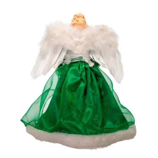 Kurt Adler 16" Lighted Irish Angel Christmas Tree Topper White {3}
