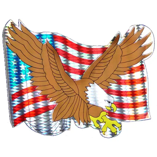 American Flag & Bald Eagle Sticker 12" {1}