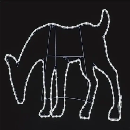 Roman LED Lighted Head Down Deer Outdoor Christmas Silhouette Decoration - 31" - Pure White {1}