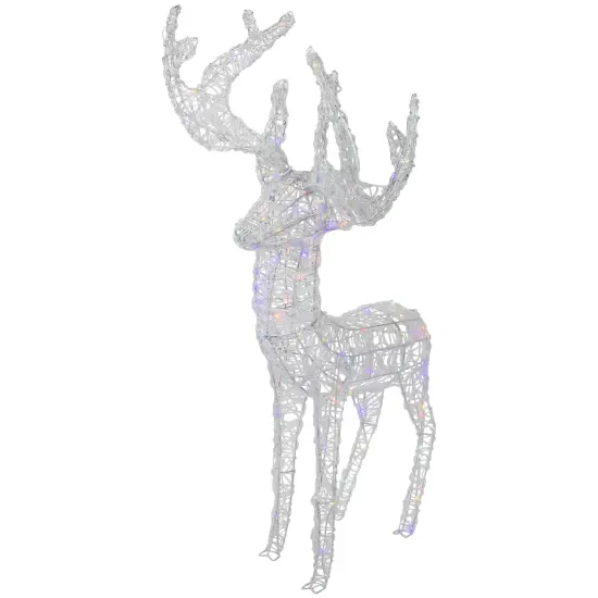 Northlight LED Color Changing Commercial Grade Acrylic Reindeer Outdoor Christmas Decoration - 46.5" Clear {4}