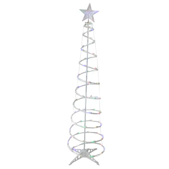Northlight LED Lighted Spiral Outdoor Christmas Tree - 6' - Multi-Color Lights White {3}