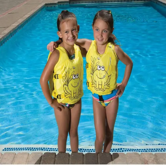 Pool Central 13.25" Yellow Hungry Frog Intermediate Swim Vest - Ages 1 - 3 {3}