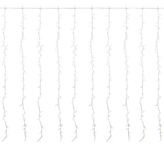 Northlight LED Micro Fairy Curtain Christmas Lights - Warm White- 6.5' Clear Wire - 600ct {1}