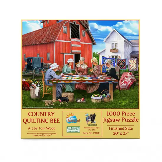 Sunsout Country Quilting Bee 1000 pc Jigsaw Puzzle 23033 {4}