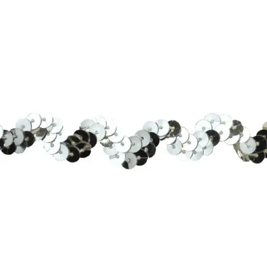 Belagio Sequin Trim, 0.63" Wide, Zig Zag Design, Silver, 25-Yard Bolt {1}