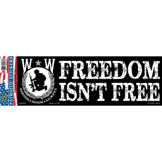 BM0048 Black Sticker-Wounded Warrior Freedom Isn't Free (3.5x10'') {1}