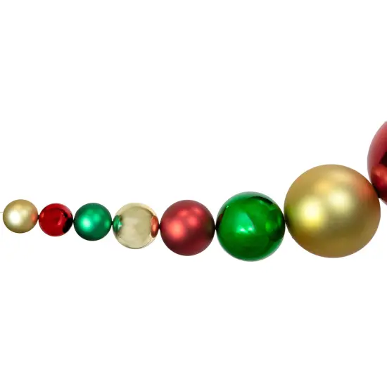 Northlight 6' Red, Gold and Green Shiny and Matte Shatterproof Ball Christmas Swag {3}