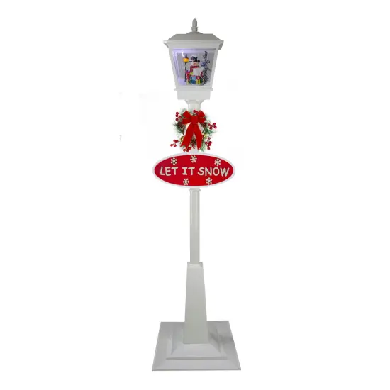 Northlight 70.75" White Lighted Musical Snowman Christmas Street Lamp {1}