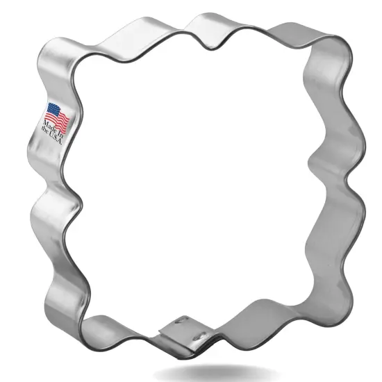 Fancy Square Plaque Cookie Cutter 3.75 in B1603, CookieCutter.com, Tin Plated Steel, Handmade in the USA {1}