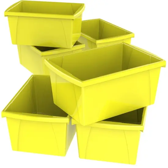 5.5 Gallon (21L) Classroom Storage Bin, Yellow (Case of 6) {1}