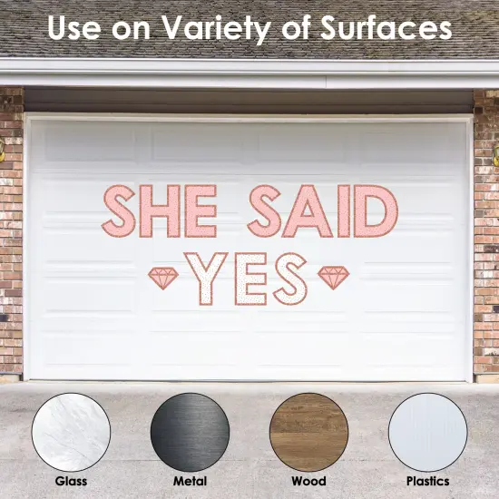 Big Dot of Happiness Bride Squad - Peel and Stick Rose Gold Bridal Shower or Bachelorette Party Large Banner Wall Decals - She Said Yes {4}