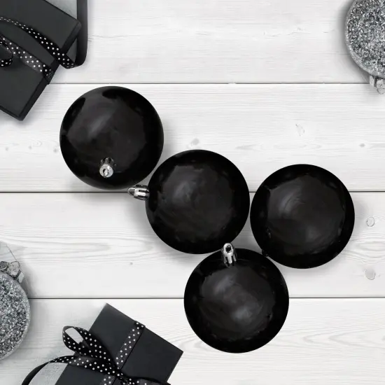 Northlight Shatterproof Shiny Christmas Ball Ornaments 3.25" (80mm) - Black - 32ct {3}