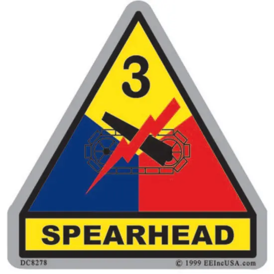 Patriotic US Spearhead Sticker (3-1/4"x3-1/2") {1}