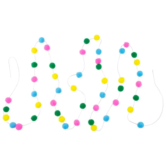 Northlight 9' Multi-color Plush Snowball Christmas Garland {1}