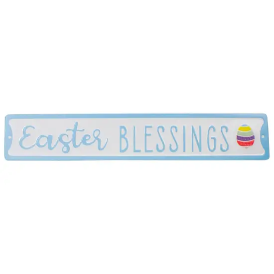 Northlight Metal Easter Blessings Wall Sign - 20.25" White {1}