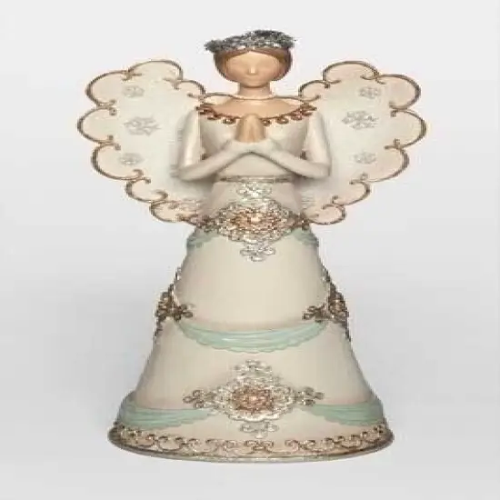 Roman 12.5" White and Brown Angel Christmas Tabletop Figure {1}