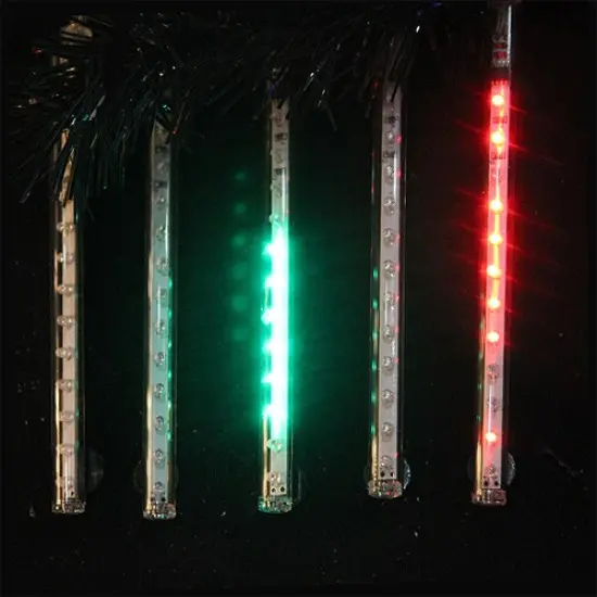 Kurt Adler LED Single Sided Dripping Icicle Christmas Light Tubes - Multi-Color - Set of 5 Red {1}