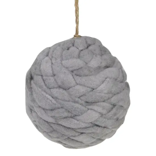 Northlight Charcoal Gray Knit Shatterproof Christmas Ball Ornament 3.25" (80 mm) {1}