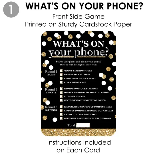 Big Dot of Happiness Adult Happy Birthday - Gold - 2-in-1 Birthday Party Cards - Activity Duo Games - Set of 20 {7}