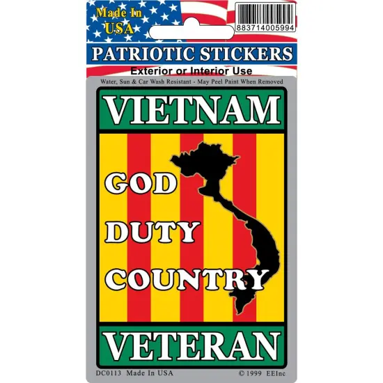 Vietnam Veteran God Duty Country Patriotic Sticker {1}