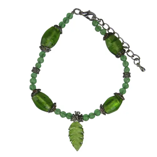 Roman Moments In Life "Health" Green Beaded Bracelet {1}