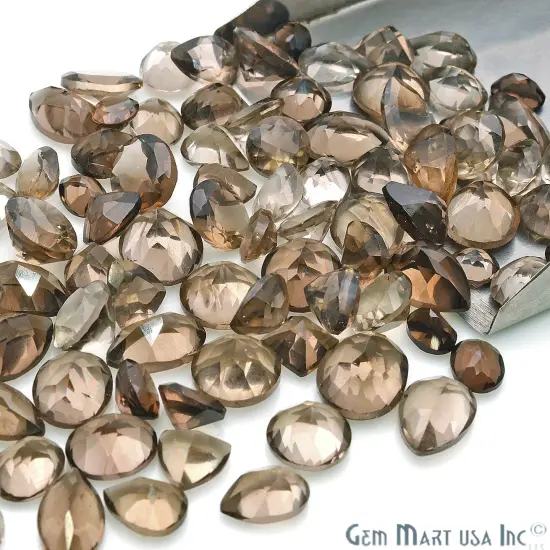 Smoky Topaz Gemstone, 100% Natural Faceted Loose Gems, November Birthstone, 6-12mm, 50 Carats, GemMartUSA (ST-60001-50) {6}