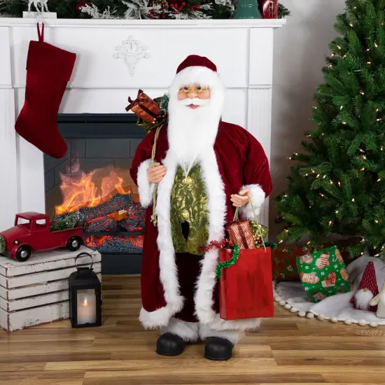 Northlight Santa Claus with Gift Bags Christmas Figure -36" Red {3}