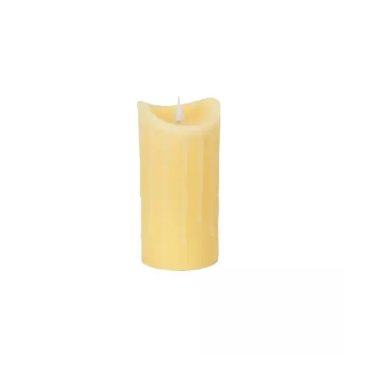 Melrose 7" Simplux Dripping Wax LED Lighted Flameless Candle - Ivory {1}