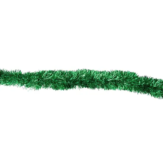 Northlight Traditional Christmas Tinsel Garland - 12' x 2.5" - Green - Unlit {3}