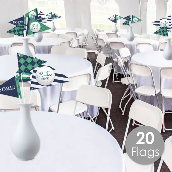 Big Dot of Happiness Par-Tee Time - Golf - Triangle Birthday or Retirement Party Photo Props - Pennant Flag Centerpieces - Set of 20 {3}