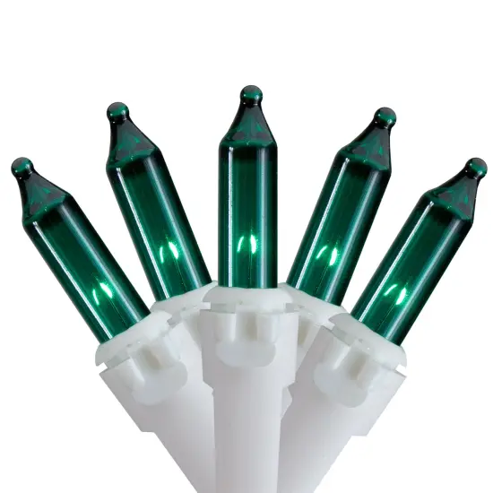 Northlight Mini Incandescent Christmas Lights - Teal Green - 24.5' White Wire - 50ct {3}