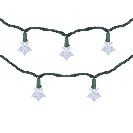 Northlight LED Star Shaped Christmas String Lights - Pure White - 4' Green Wire - 10ct Clear {3}