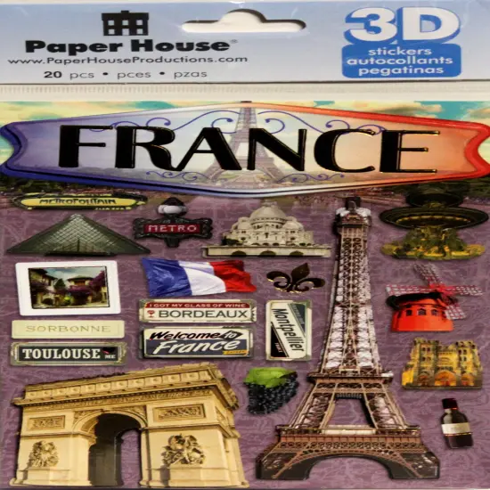 Paper House Travel France Dimensional Stickers {1}